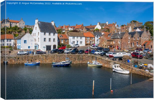 Crail harbour and town Canvas Print by Angus McComiskey