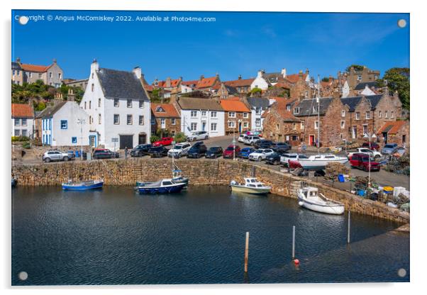 Crail harbour and town Acrylic by Angus McComiskey