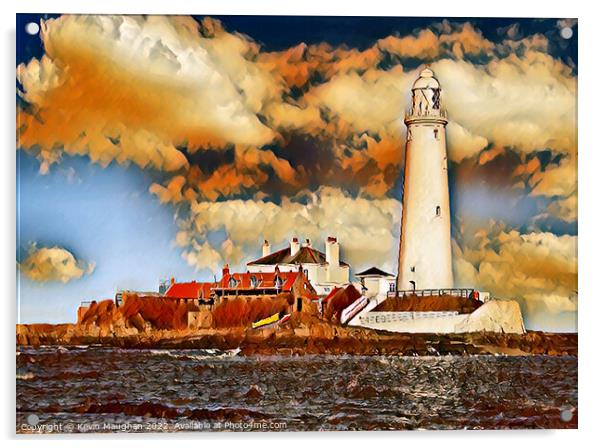 St Marys Lighthouse (Digital Art Version Acrylic by Kevin Maughan