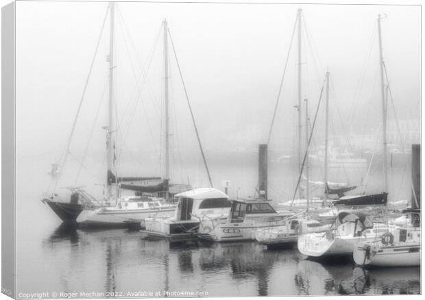 Ethereal Morning Yacht Scene Canvas Print by Roger Mechan