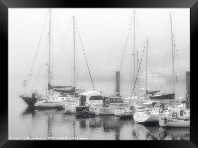 Ethereal Morning Yacht Scene Framed Print by Roger Mechan