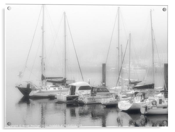 Ethereal Morning Yacht Scene Acrylic by Roger Mechan
