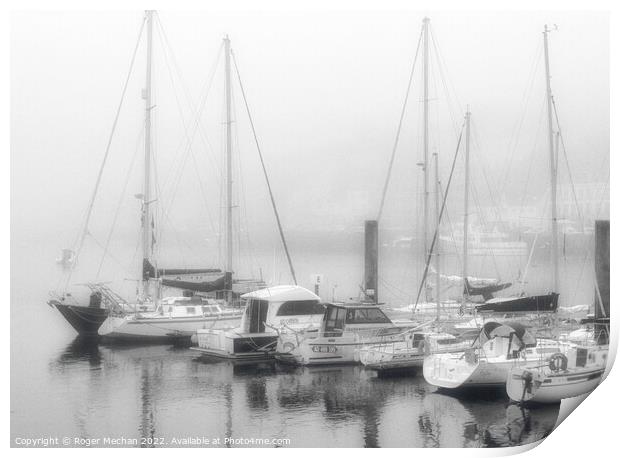 Ethereal Morning Yacht Scene Print by Roger Mechan