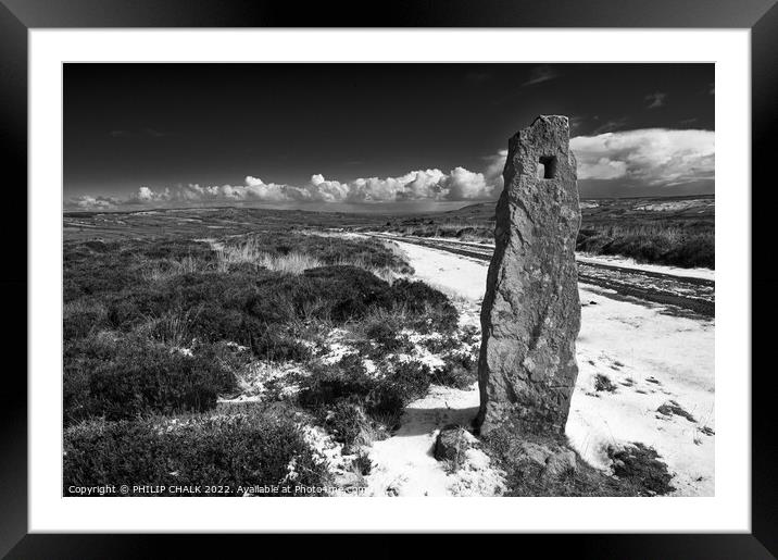 The Yorkshire moors way marker 760 Framed Mounted Print by PHILIP CHALK