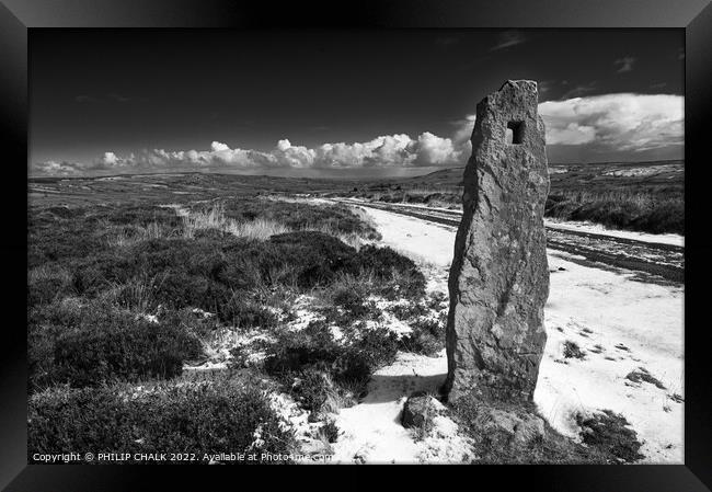 The Yorkshire moors way marker 760 Framed Print by PHILIP CHALK