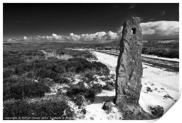 The Yorkshire moors way marker 760 Print by PHILIP CHALK