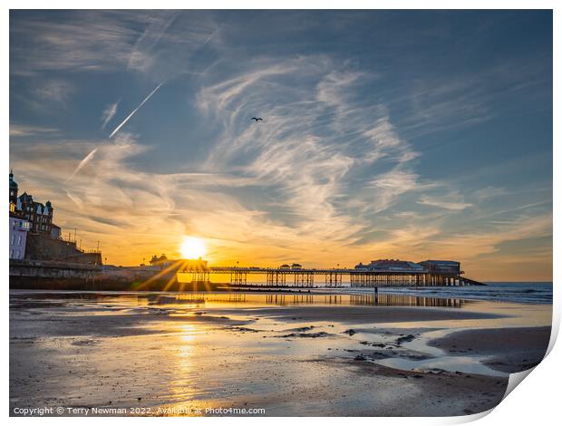 A Majestic Sunset at Cromer Pier Print by Terry Newman