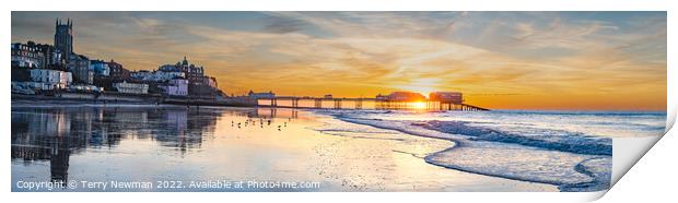 A Serene Sunset at Cromer Pier Print by Terry Newman