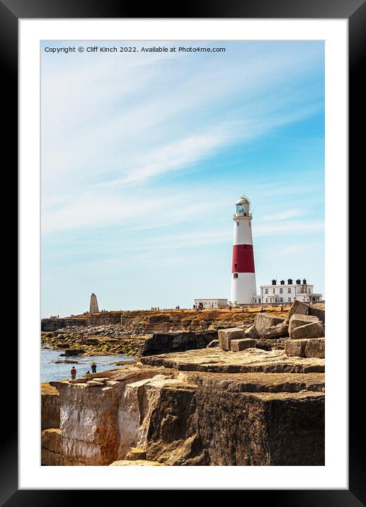 Portland Bill Lighthouse Dorset Framed Mounted Print by Cliff Kinch