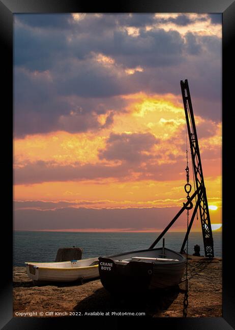 Crane Boys Dorset Framed Print by Cliff Kinch