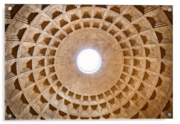 Monumental Dome Of The Pantheon Acrylic by Artur Bogacki
