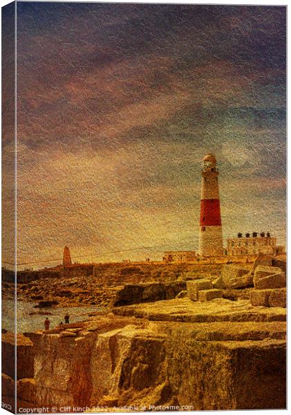Portland Bill Lighthouse painterly Canvas Print by Cliff Kinch