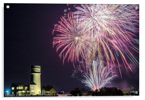 Hunstanton fireworks display 2017 in Norfolk UK Acrylic by Simon Bratt LRPS