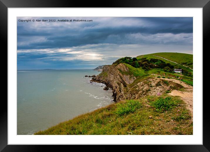 Stormy Portland sky from Lulworth Cove Framed Mounted Print by Alan Barr