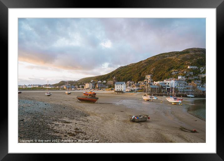Barmouth Harbour at Sunset Framed Mounted Print by Bob Kent