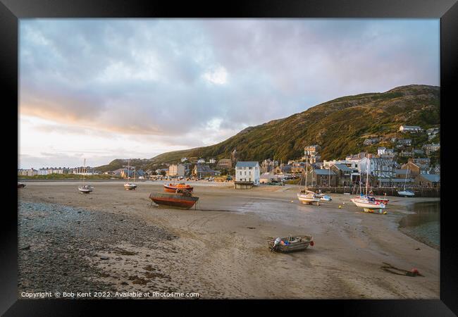 Barmouth Harbour at Sunset Framed Print by Bob Kent