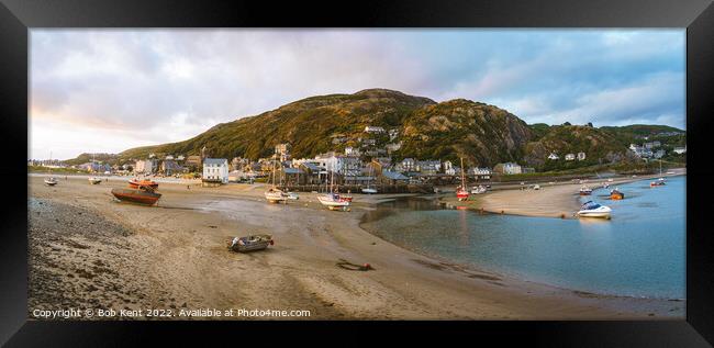 Barmouth Harbour Sunset Framed Print by Bob Kent