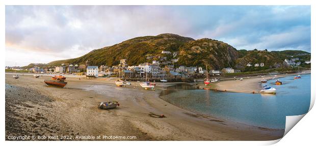 Barmouth Harbour Sunset Print by Bob Kent