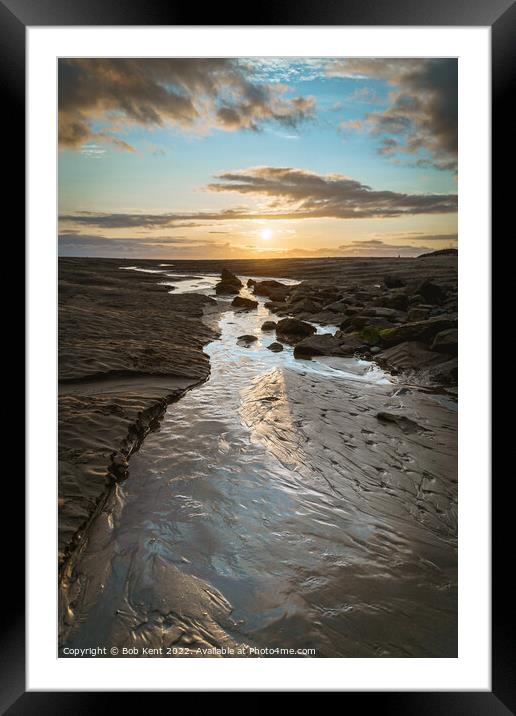 Barmouth Beach Sunset Framed Mounted Print by Bob Kent