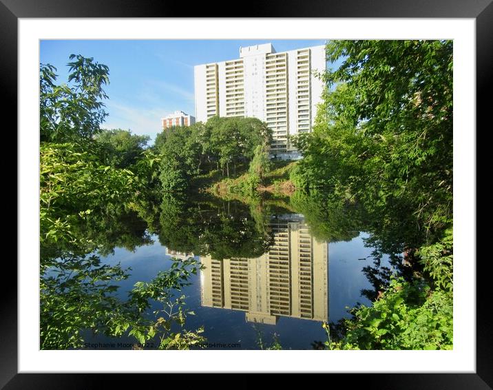 Reflection of an apartment building Framed Mounted Print by Stephanie Moore