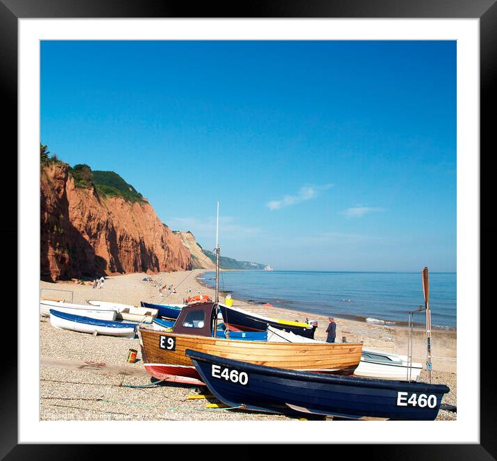 Beached boats at Sidmouth Framed Mounted Print by Stephen Hamer