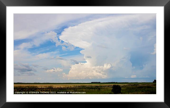 Man With Big Hat in the Sky Framed Mounted Print by STEPHEN THOMAS