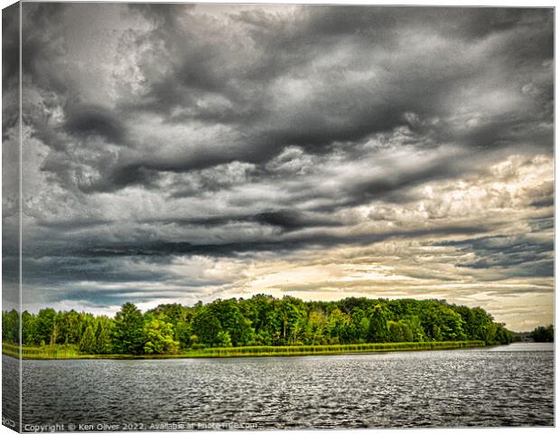 Awe-inspiring Storm Clouds Dancing Over Trent Cana Canvas Print by Ken Oliver