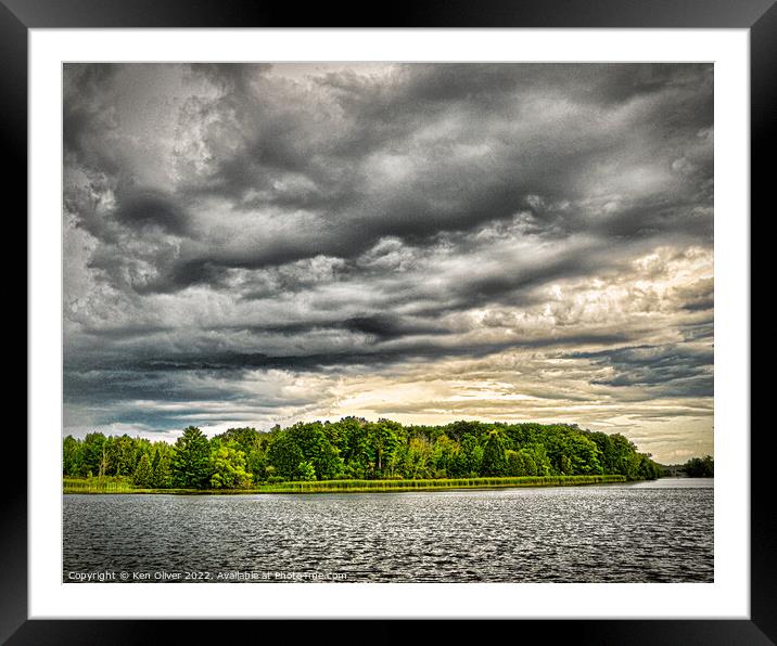 Awe-inspiring Storm Clouds Dancing Over Trent Cana Framed Mounted Print by Ken Oliver