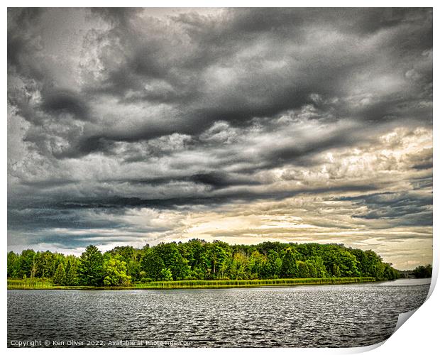 Awe-inspiring Storm Clouds Dancing Over Trent Cana Print by Ken Oliver