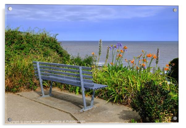 Seat with a view Walton on the Naze   Acrylic by Diana Mower