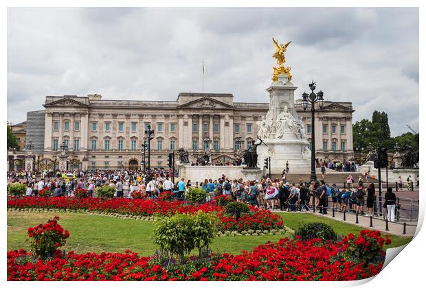 Flowers around Buckingham Palace Print by Jason Wells