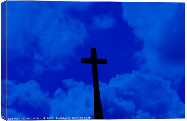 Church Cross with clouds Canvas Print by Robert Brozek