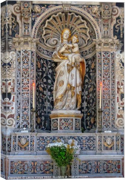 Our Lady of Trapani by Antonello Gagini - Palermo Canvas Print by Laszlo Konya