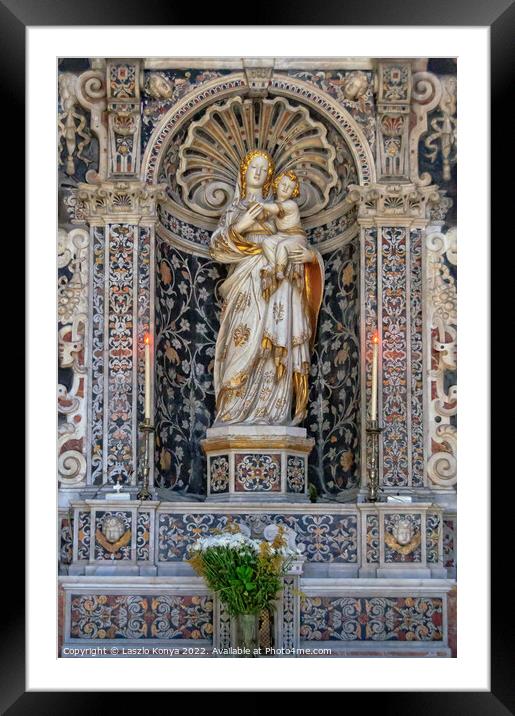Our Lady of Trapani by Antonello Gagini - Palermo Framed Mounted Print by Laszlo Konya