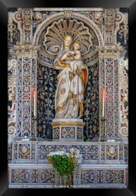 Our Lady of Trapani by Antonello Gagini - Palermo Framed Print by Laszlo Konya