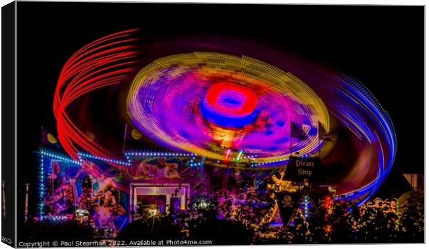 Abstract Image of Funfair Ferris Wheel taken at night Canvas Print by Paul Stearman