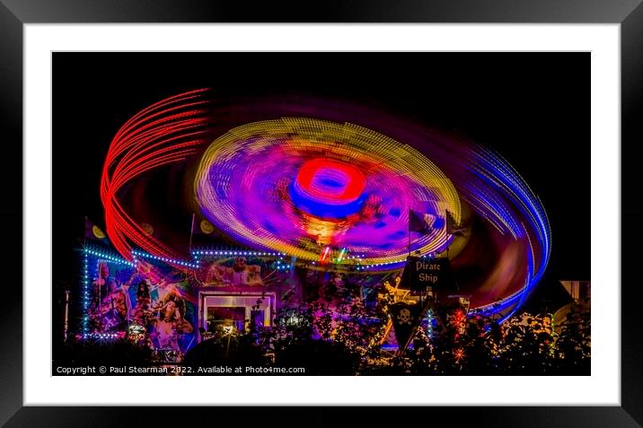 Abstract Image of Funfair Ferris Wheel taken at night Framed Mounted Print by Paul Stearman