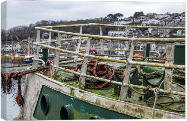 old fishing boat,Newlyn harbour Cornwall Canvas Print by kathy white