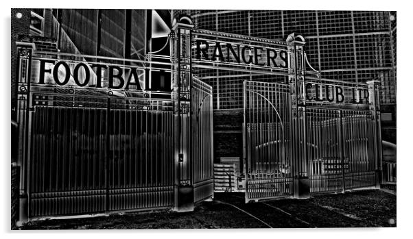  Rangers Football Club gates (abstract) Acrylic by Allan Durward Photography