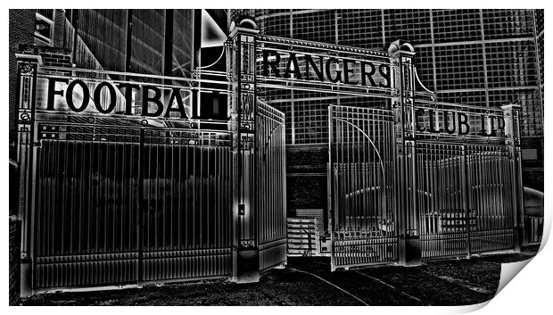  Rangers Football Club gates (abstract) Print by Allan Durward Photography
