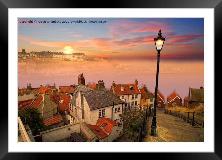 Whitby 199 Steps Framed Mounted Print by Alison Chambers
