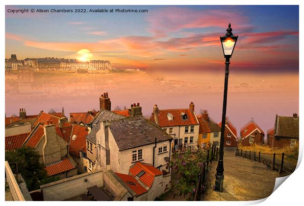Whitby 199 Steps Print by Alison Chambers