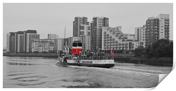 PS Waverley sailing down the Clyde Print by Allan Durward Photography