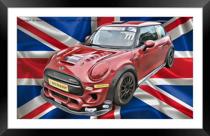 Mini Racing Car (Digital Art) Framed Mounted Print by Kevin Maughan