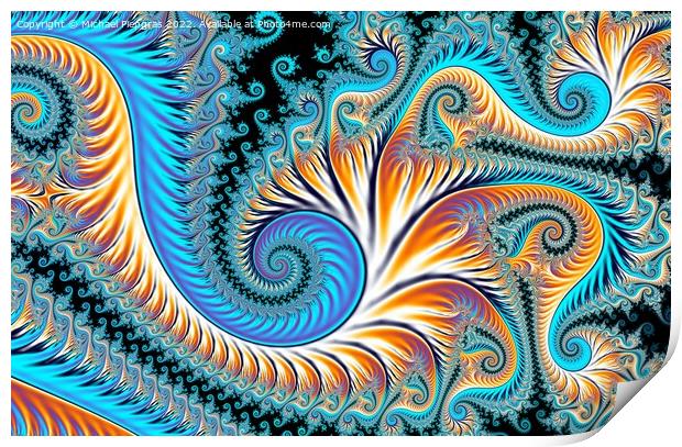 Beautiful zoom into the infinite mathematical mandelbrot set fra Print by Michael Piepgras