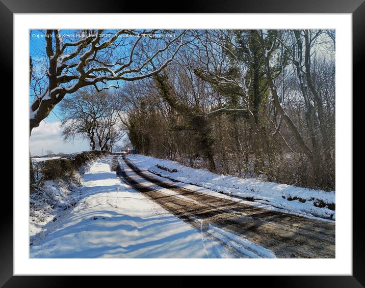 A Snowy Lane Near Morpeth Framed Mounted Print by Kevin Maughan