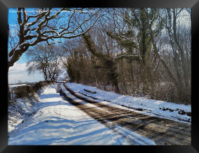A Snowy Lane Near Morpeth Framed Print by Kevin Maughan