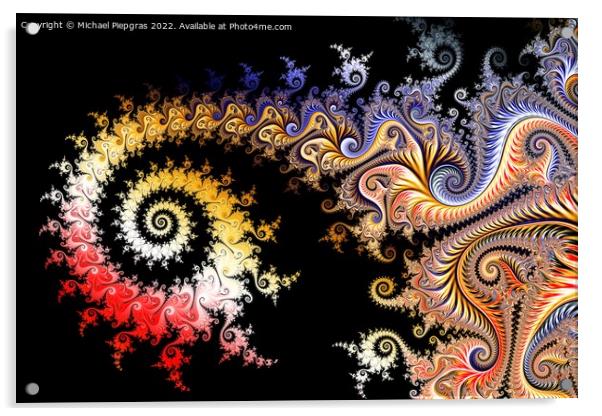 Beautiful zoom into the infinite mathematical mandelbrot set fra Acrylic by Michael Piepgras