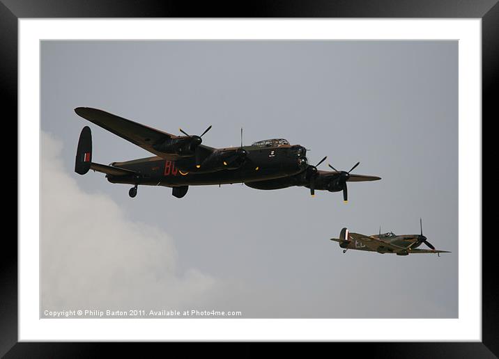 Lancaster and Spitfire I Framed Mounted Print by Philip Barton