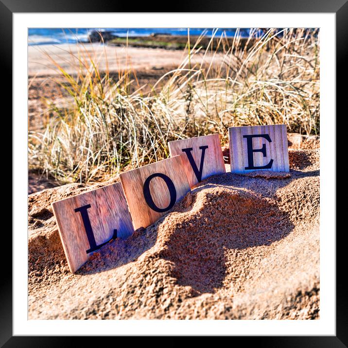 Love on the Beach Framed Mounted Print by Valerie Paterson
